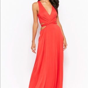 Red maxi dress